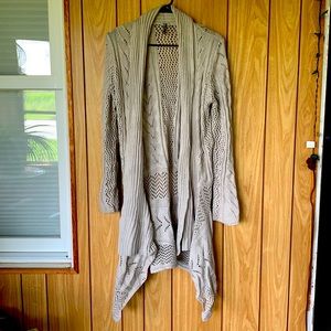 Gray knit cardigan